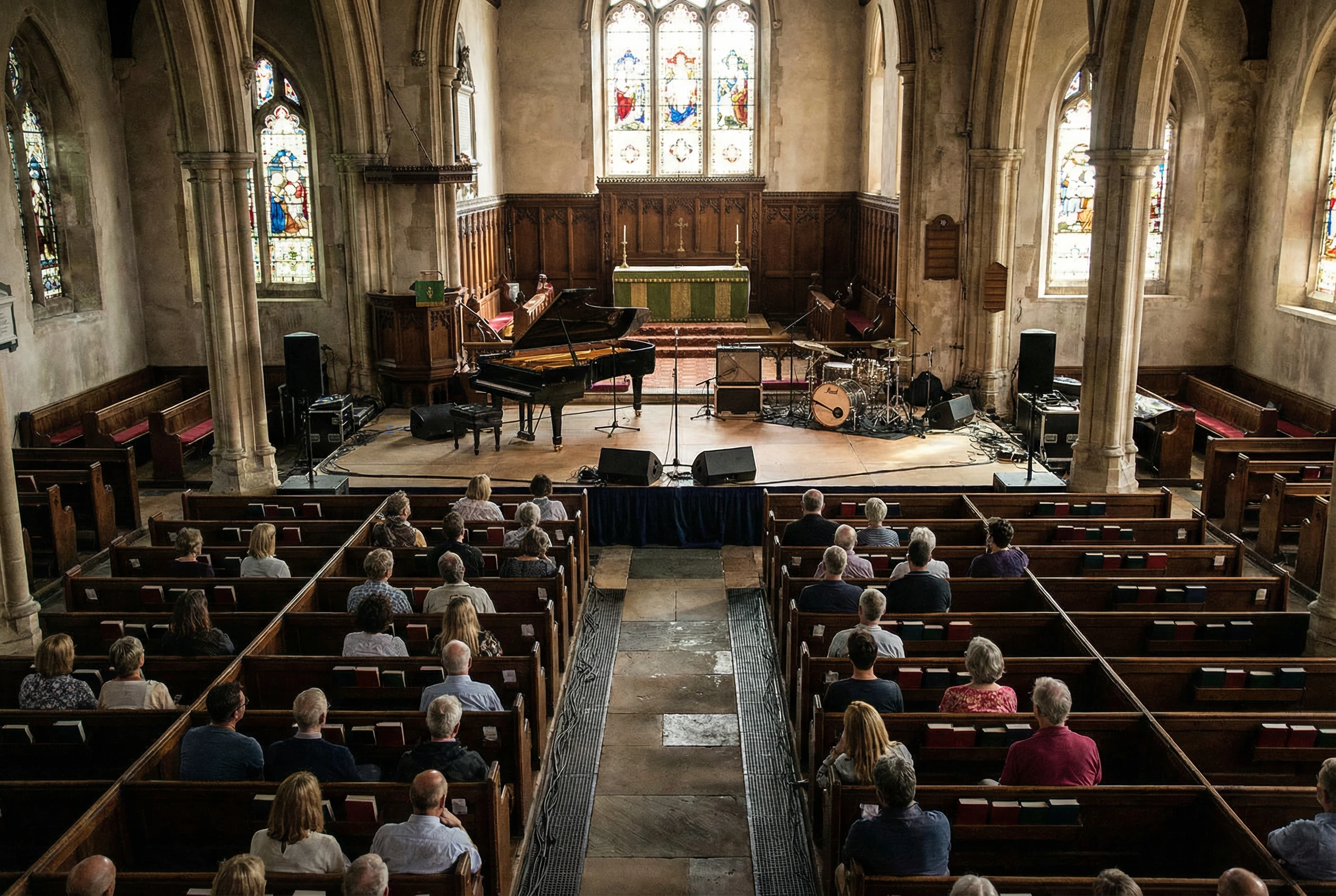 Inside Arctic Cathedral Tromsø seating area - 720 person capacity concert venue
